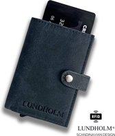 Lundholm porte-cartes cuir homme - portefeuille porte-cartes homme - RFID anti-skim Blauw - cadeaux homme | Série Donso