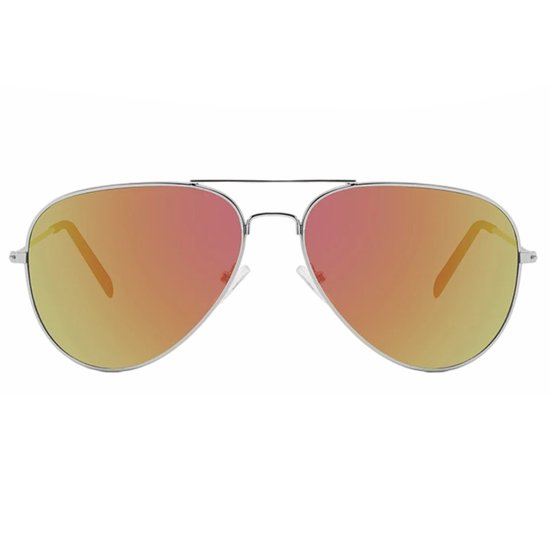 Fako Fashion® - Kinder Pilotenbril - Piloot Zonnebril - Jongens Zonnebril - Meisjes Zonnebril - Zilver - Rood van Fako Fashion® — afbeelding 3