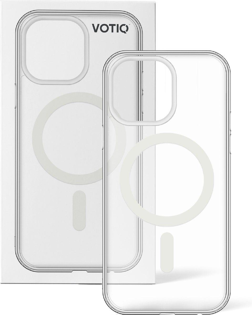 VOTIQ® Telefoonhoesje MagSafe geschikt voor - Case ring Magneet Transparant - Apple iPhone 14 PRO