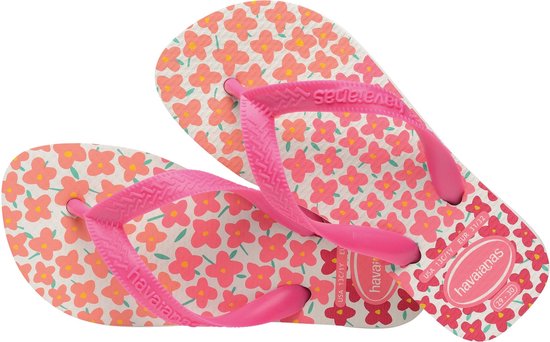 Havaianas KIDS FLORES - Wit/ Rose - Taille 25/26 - Slippers Unisexe
