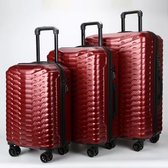 Senella Luxe kofferset - 3-delige kofferset - Reiskoffer met wielen - ABS kofferset - Hardcase kofferset - TSA slot - Luxe design - Rood