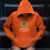 Oranje Koningsdag Hoodie Willem Alexander Koning S - Uniseks Fit - Oranje Feestkleding