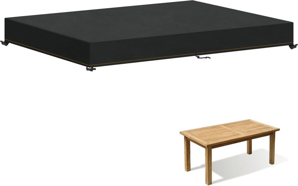 Tuintafelhoes Waterdichte tafelafdekking Beschermhoes voor tuintafel Dekzeiltafels Winddicht Anti-UV Terrastafelhoes 170 x 100 x 15 cm