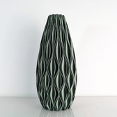 Dastium Home - 3D print Vaas Lisanne - Glanzend Groen - 50 cm - Vaas voor zijdebloemen - Exclusieve vaas gemaakt van duurzaam kunststof