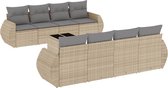 vidaXL - 9 pièces - Ensemble de salon - avec - coussins - poly - rotin - beige