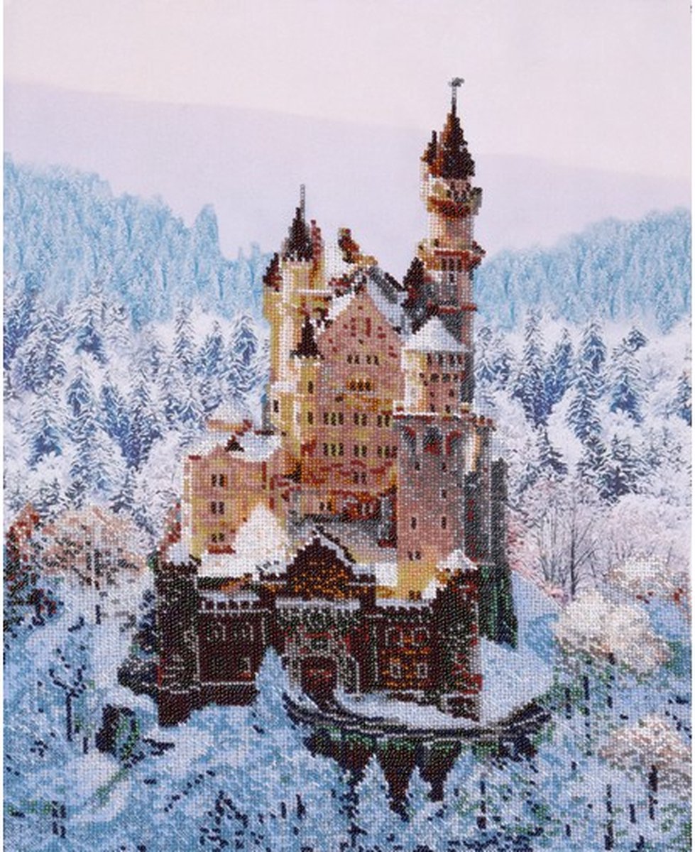 BORDUURPAKKET met parels - Fairytale Castle - Sprookjeskasteel - 0433 - VDV - borduren met kralen