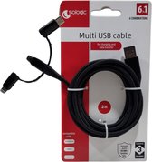 Multi USB kabel - Multi USB Cable - USB-C 2.0 - Apple Lightning 8 pins - USB-A - Micro USB - Apple - Samsung - Opladen - Camera