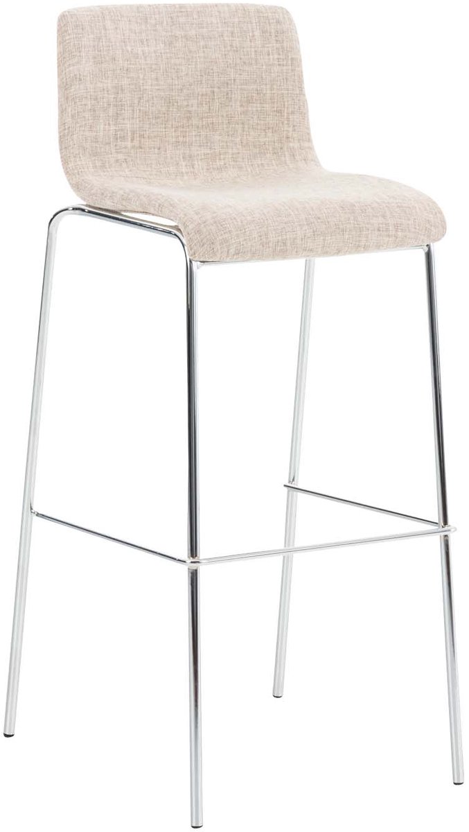 CLP Hover Barkruk - Stof creme chroom
