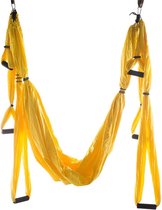 Yoga hangmat - Geel - Aerial Yoga swing - Compleet systeem met 3 sets handgrepen - tot 300kg