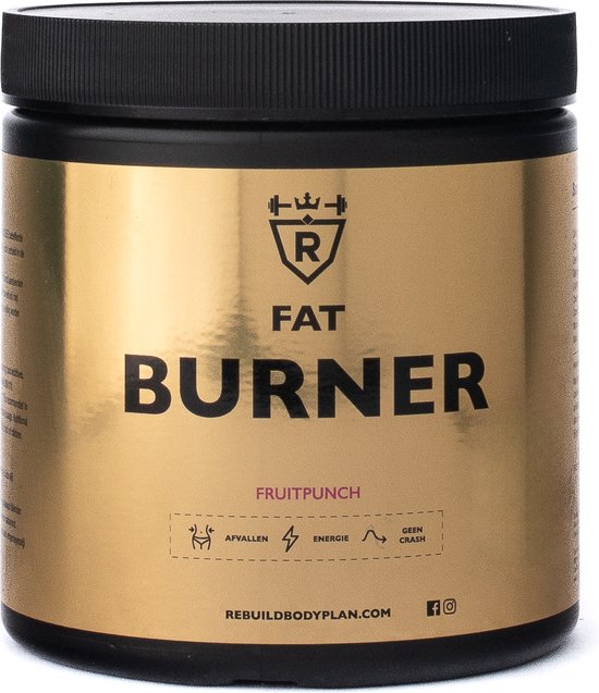 Foto: Rebuild nutrition fatburner vetverbrander onderdrukt hongergevoel afvallen geeft energie fruit punch smaak 30 doseringen 300 gram