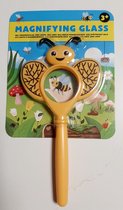 Creative Craft - magnifying glass insect - bijen - vergrootglas bij - loep - tuin insecten onderzoeken - kids - geel - 17cm