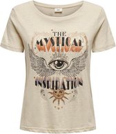 Jacqueline de Yong T-shirt Jdyvupti Slub Ss O Neck T-shirt Jrs 15330631 Tapioca/mystical Dames Maat - S