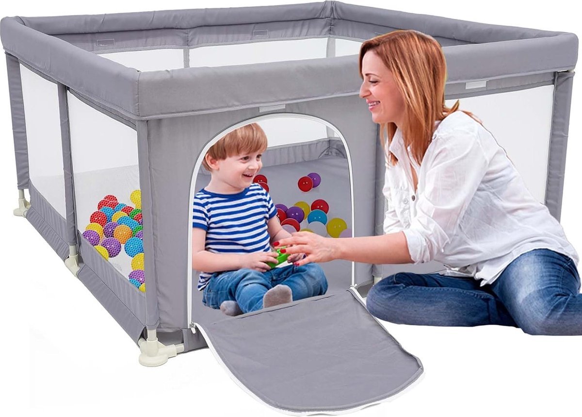 Babybox, 90 cm kleine babybox met ademend zacht gaas - met