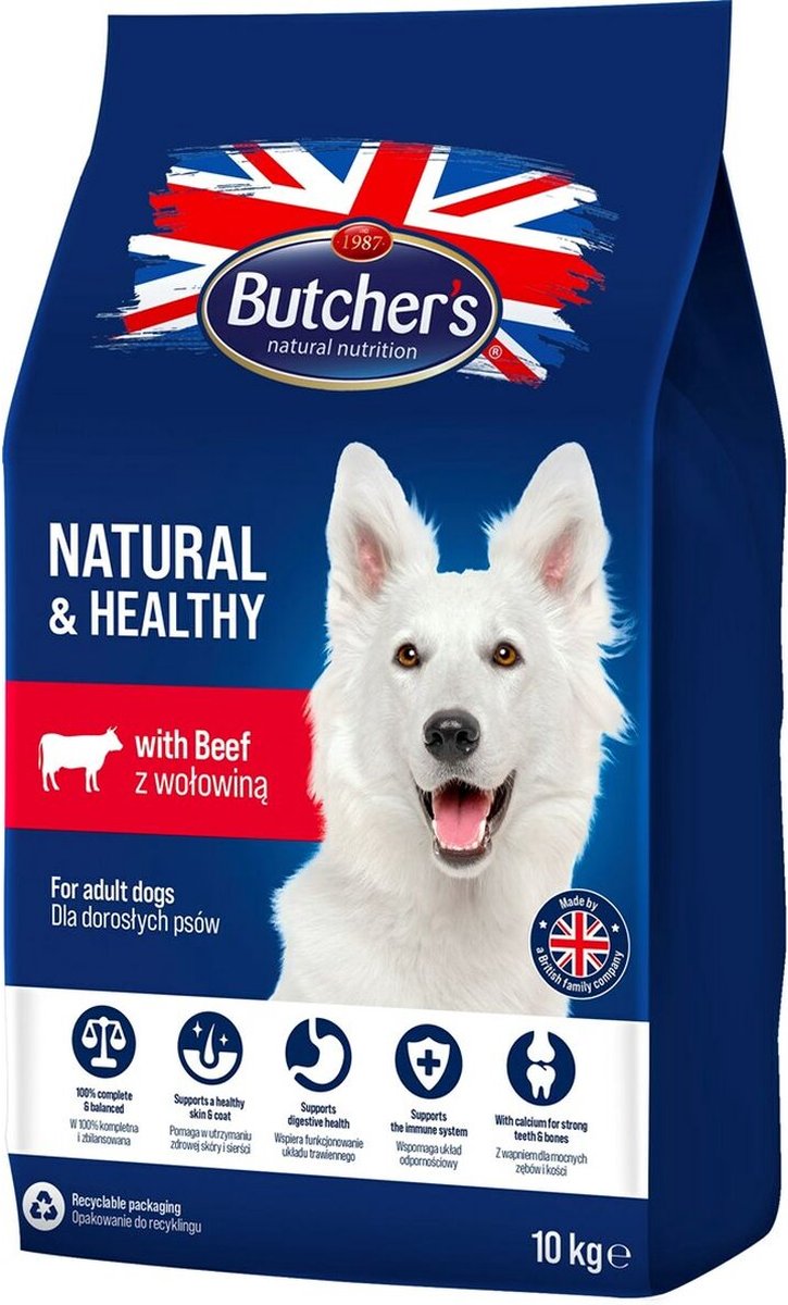 MP Bergamo Voer Butcher's Natural & Healthy Volwassen Kalfsvlees 10 kg