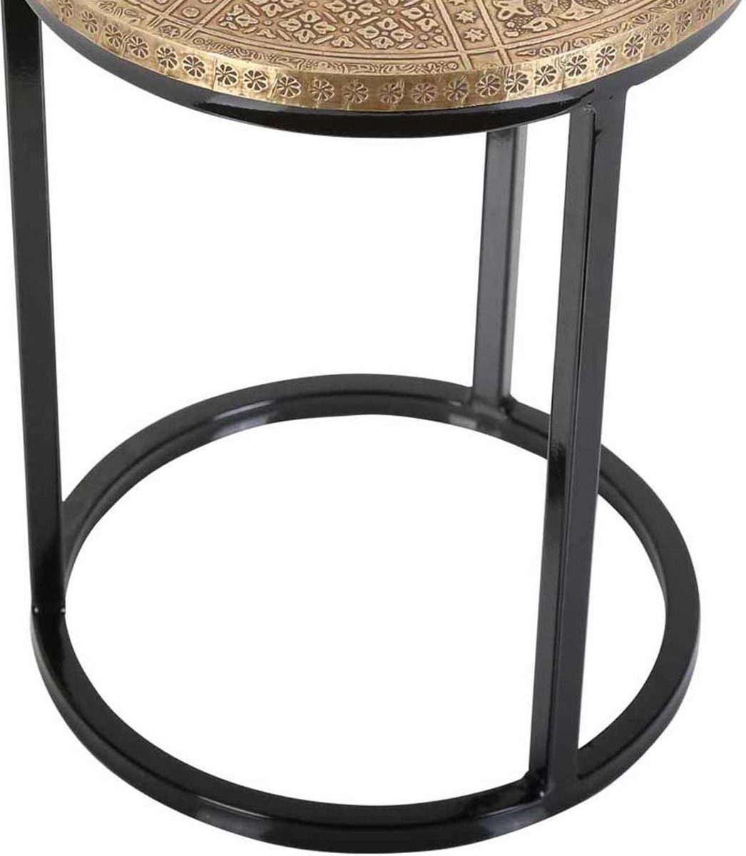 Casa Moro Oriëntaalse opiumtafel messing S 38 x 38 cm hoogte 32 cm massief hout Sheesham | bijzettafel vintage | handwerk | salontafel | MA5410 Casa Moro Oriëntaalse opiumtafel messing S 38 x 38 cm hoogte 32 cm massief hout Sheesham | bijzettafel vintage | handwerk | salontafel | MA5410