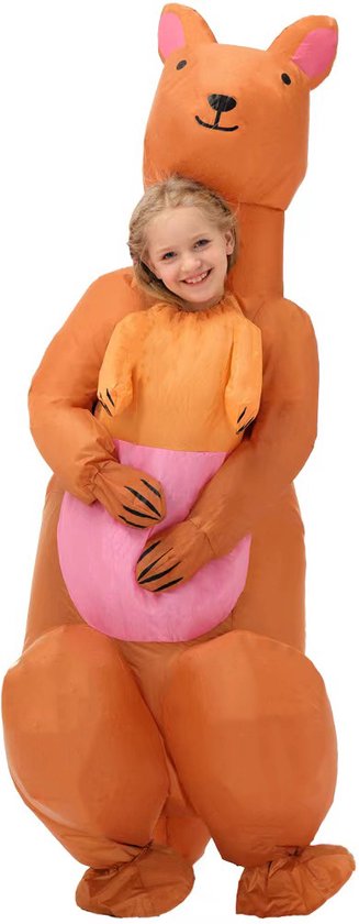 KIMU® Costume Gonflable Enfants Kangourou - Costume Opblaasbaar - Costume Gonflable Mascotte Costume Kangourou - Festival Marsupial Gonflable