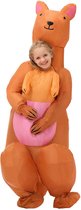 KIMU® Opblaas Kostuum Kinderen Kangoeroe - Opblaasbaar Pak - Kangoeroepak Mascotte Opblaaspak - Opblaasbare Buideldier Festival
