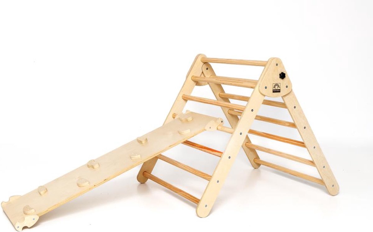 Montekids -Pikler-Pikler Driehoek-Houten Klimrek met Glijbaan-Montessori Speelgoed