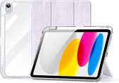 Dux Ducis Unid Hoes Geschikt voor Apple iPad 10.2 (2021/2020/2019) / Air 10.5 (2019) / Pro 10.5 (2017) - Book Case - Tri-Fold Standaard - Beschermhoes met Sleep/Wake Functie - Transparant Paars