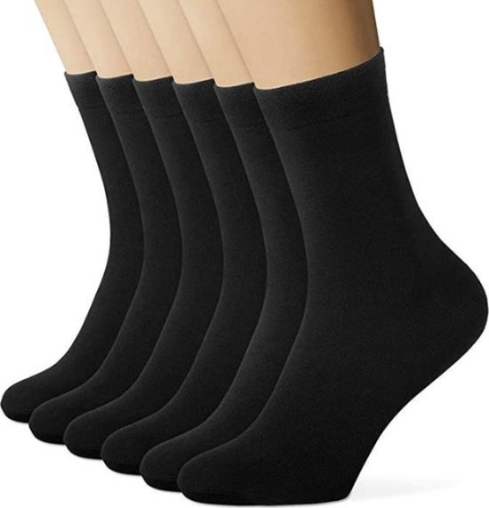 Chaussettes noires hommes et femmes taille 43/46 - 6 paires - Convient pour les loisirs, les Business, les Sport et les loisirs