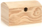 Glorex hobby schatkistje met sluiting en deksel - hout - 26 x 17 x 16 cm - Sieraden/spulletjes/sleutels - Opberg kistjes