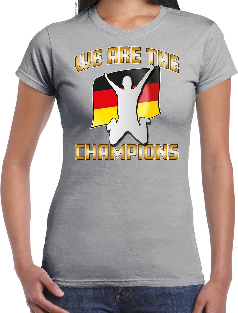 Bellatio Decorations Verkleed shirt voor dames - Duitsland - grijs - voetbal supporter - themafeest XXL