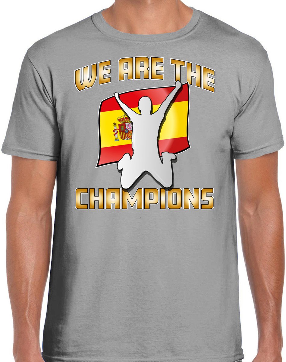 Bellatio Decorations Verkleed shirt voor heren - Spanje - grijs - voetbal supporter - themafeest M