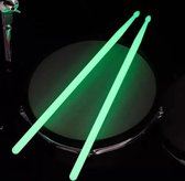 Glow in The Dark Drumstokken Groen Neon Nylon - 1 Paar - 5A Drumstokken - Lichtgevende drumstokken in het donker Kado Drummer - Cadeau Drummer -
