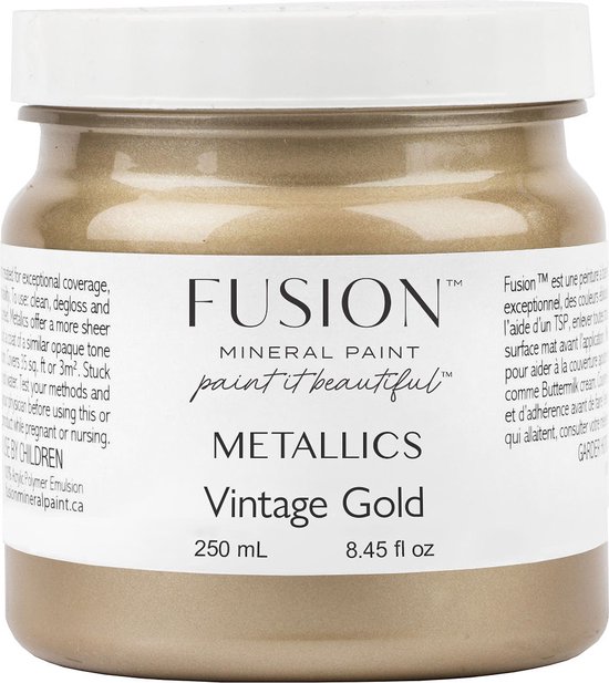 Foto: Fusion metallic paint meubelverf vintage goud acrylverf vintage gold 250 ml