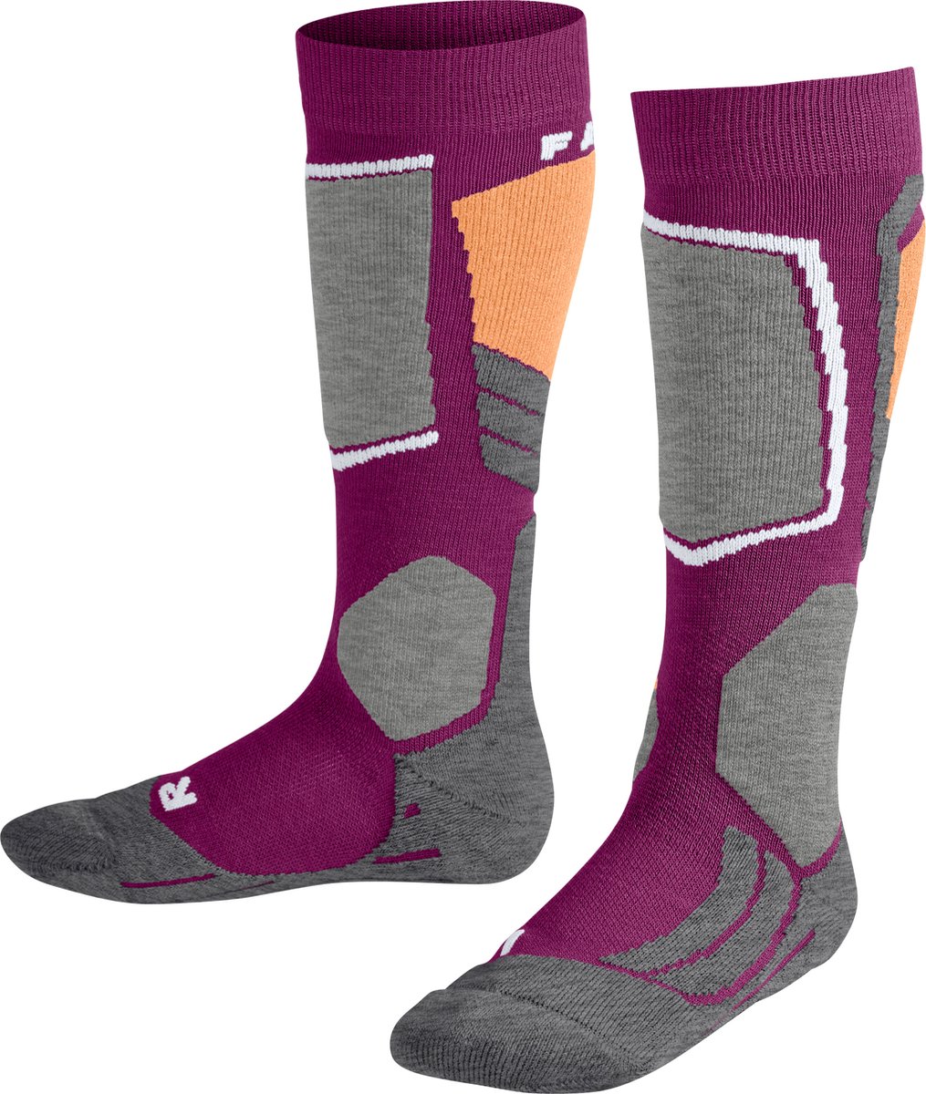 FALKE SK2 warm dik wol functioneel materiaal skisokken kinderen Purper 8692