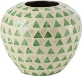 J-Line Vase Nuye Boule Mosaique/Bambou Vert