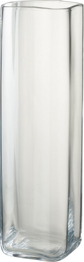 J-Line vaas Recht Vierkant - glas - transparant -medium - 42.00 cm hoog