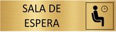 CombiCraft Aluminium Deurbord goudkleurig in het Spaans 'SALA DE ESPERA'