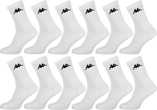 Kappa Multipack - 12 paar sportsokken hoog - Witte sokken - maat 39-42