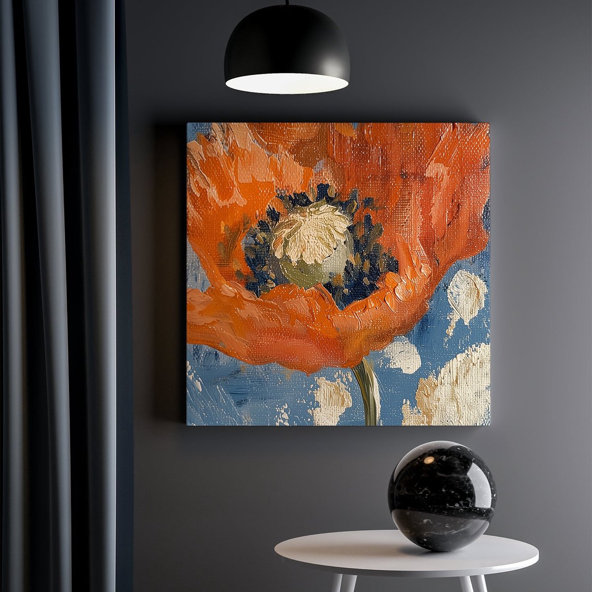 Artaza Canvas Schilderij Bloemen - 30x30 cm - Klein - Muurdecoratie Klaproos - Wanddecorat