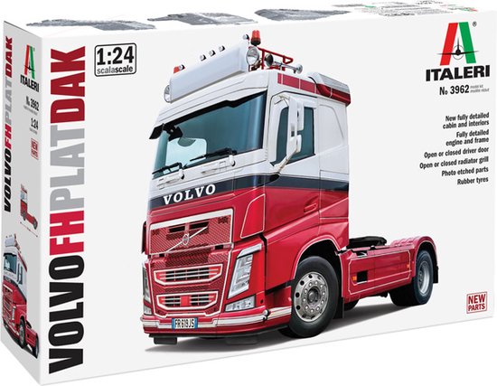 Foto: 1 24 italeri 3962 volvo fh4 truck 4x2 plat dak plastic modelbouwpakket