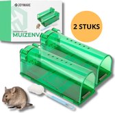 Joyware Muizenval - Diervriendelijke Muizenval Voor Binnen en Buiten - 2 Stuks - Inclusief Schoonmaakborstel - Muizenvallen - Mouse Trap - Model 2024