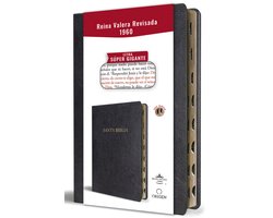 Biblia Reina Valera Revisada 1960 letra súper gigante, símil piel negro con índice / Spanish Bible RVR 1960 Super Giant Print, Black Leathersoft w/ thumb