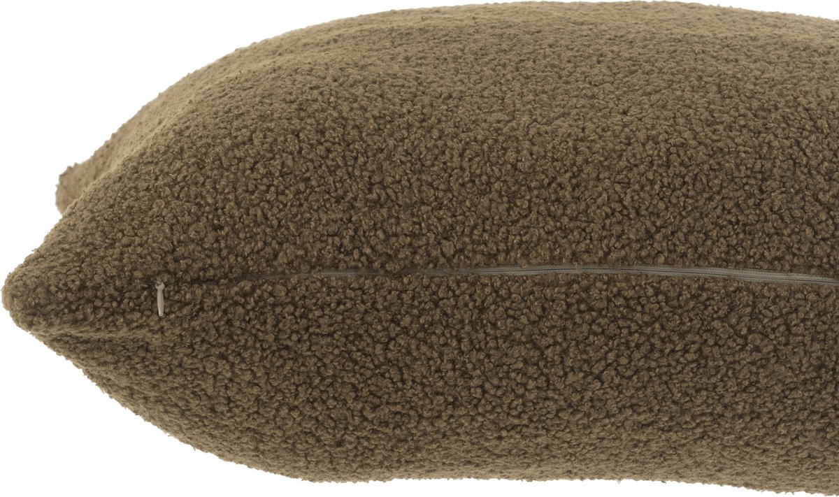 J-Line kussen Teddy - polyester - donkergroen