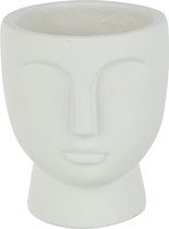 J-Line pot de fleurs Visage - ciment - blanc - small