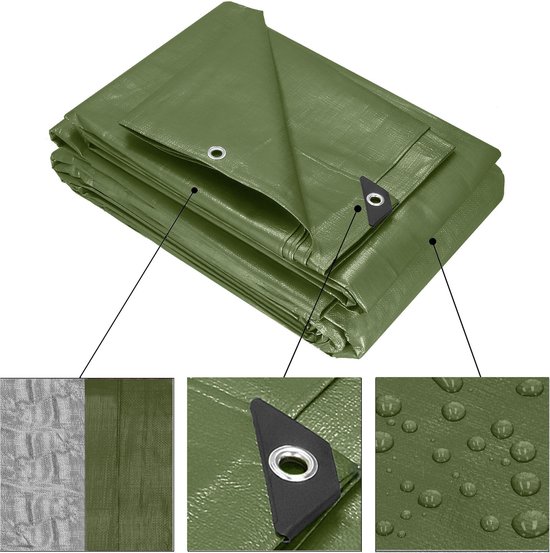 SPRINGOS Lona Protectora Con Ojales, 4 X 6 M, Lona Protectora Para