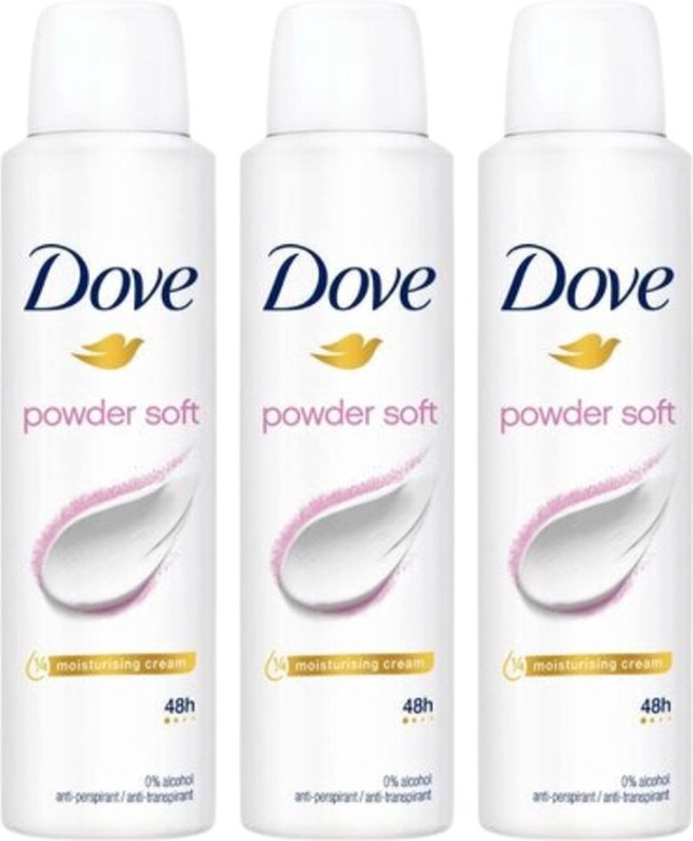 Goedkoopste Dove Powder Soft Deo Spray - 3 x 150 ml