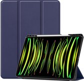 Hoes Geschikt voor iPad Pro 7e generatie (13,1 inch) Hoes Tri-fold Tablet Hoesje Case Met Uitsparing Geschikt voor Apple Pencil - Hoesje Geschikt voor iPad Pro 2024 7e generatie (13,1 inch) Hoesje Hardcover Bookcase - Donkerblauw