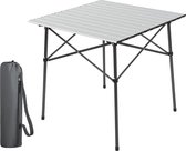 Opvouwbare campingtafel van aluminium - Vierkante tafel voor 4 personen - Compact en draagbaar - Voor picknick en kamp - Zilverkleurig camping table