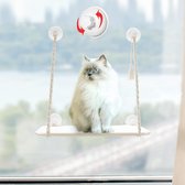 Kattenraambaars hangmatstoel Boho wandmontage kattenbed met veiligheid metalen frame ruimtebesparende macramé schommel plank met grappige kwastje voor binnen Kitty huisdier rustplaats met schroef zuignappen cat window perch