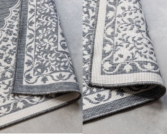 Flycarpets Elle Decoration - Binnen & Buitenkleed - Omkeerbaar - Meekly - Zilver - 80x150 cm