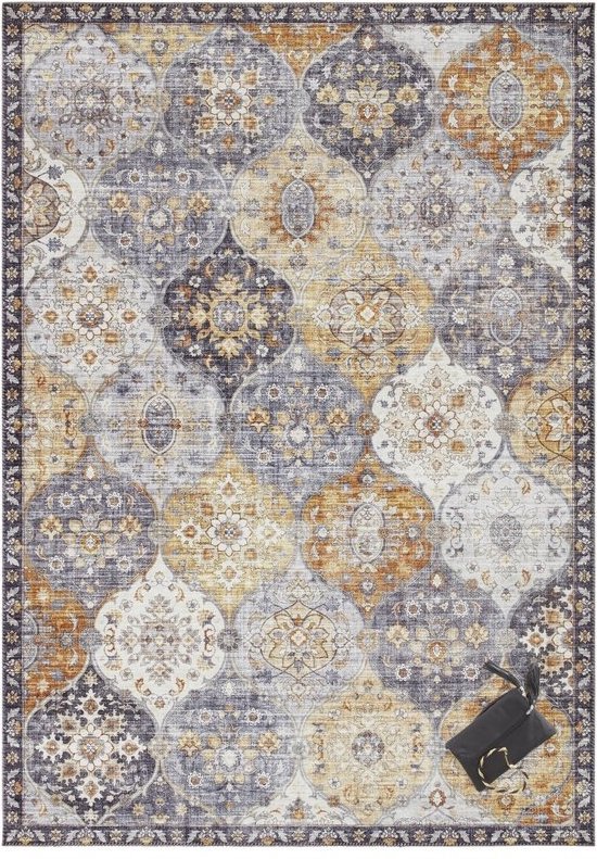 Flycarpets Elle Decoration - Vintage Vloerkleed - Ghom - Klassiek - Geel / Multi - 80x150 cm