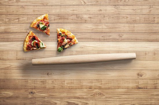 Deegroller 50 cm Hout - Bruin met Gratis Receptenboek pasta roller — afbeelding 2