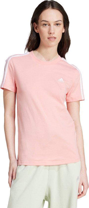 adidas Sportswear Essentials Slim 3-Stripes T-shirt - Dames - Roze- M