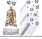 Knaak 25x Uitdeelzakjes Voetbal 12.5 x 27.5 cm- WK -EK -Cellofaan Plastic Traktatie Kado Zakjes -Snoepzakjes